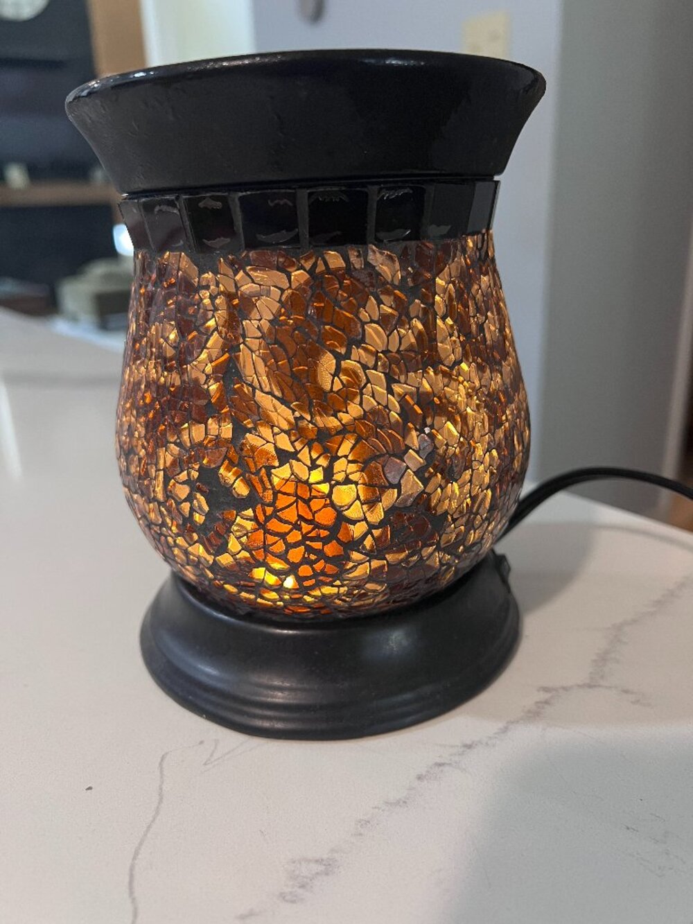 artylite Melts Warmer Electric Warmer Amaretto Swirl Mosaic Glass